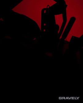 Commercial Gravely mower in motion